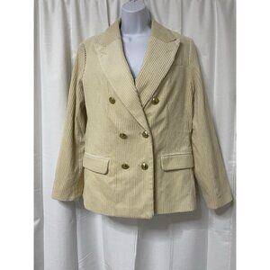 Rowing Blazers X Target Double Breasted Corduroy Blazer Jacket M Cream Preppy
